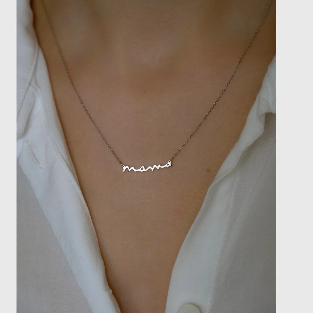 Chic Silver&Gold 'Mama' Necklace - Picture 2 of 4
